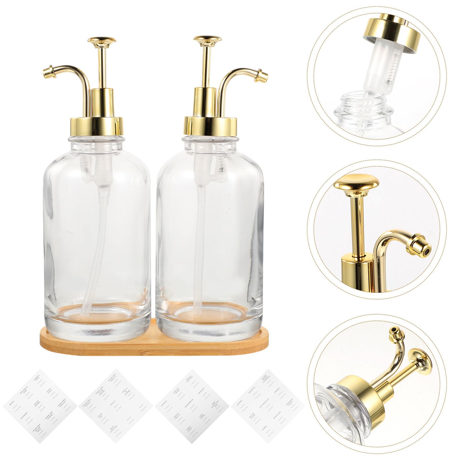 IMIKEYA 1 Juego de Dispensador de Jarabe, Botella Sellada de Cocina Transparente, Accesorios para Barra de Café, Bomba para Champú y Jabón