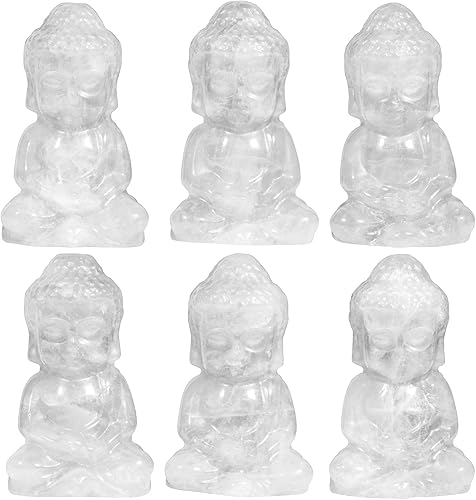 Vista 26 de Nupuyai Estatua de Buda tallada a mano con piedra de cristal para oficina en casa, escultura de piedra de aventurina verde curativa de Reiki de 1.9