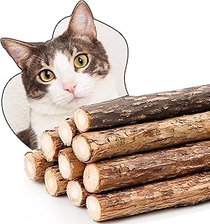 Luystoka 12PCS Silvervine Sticks, Cat Chew Toys, Matatabi Chew Sticks Teething Toys for Aggressive Chewers, Silver Vine for Kitten Kitty Cats