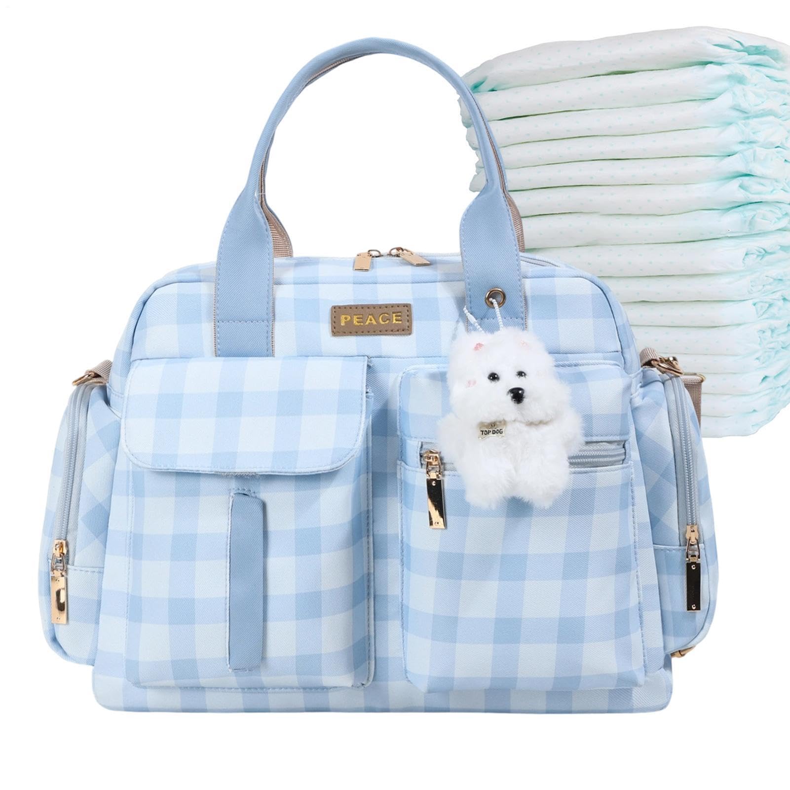 Torba Shopper Na Pieluchy Z Uchwytem, Kraciasty Sling Tote