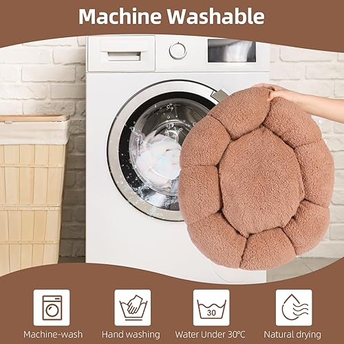 Miniatura 6 de Cama calmante para perros pequeños y medianos, cama redonda esponjosa para cachorros para perros y gatos, cama lavable para perros y gatos, cama
