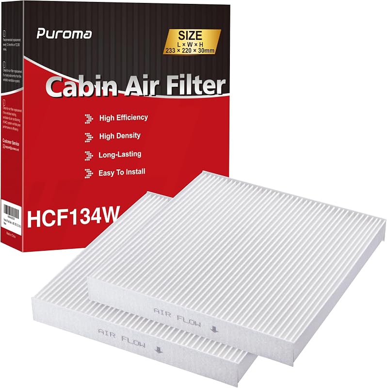Filtro de ar-condicionado de cabine Puroma multicamadas CP134 CF10134 para Honda e Acura – Pacote com 2