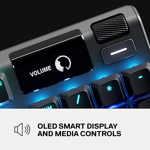 Miniatura 5 de SteelSeries Apex 7 Teclado mecánico para videojuegos Pantalla inteligente OLED Pasaje USB y controles de medios Táctil y Clicky Retroiluminación