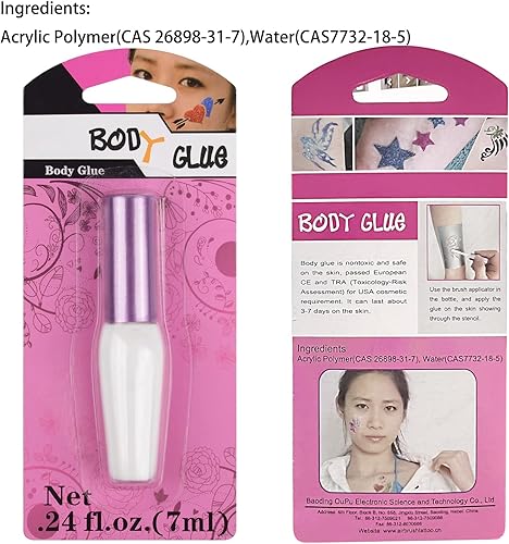 Miniatura 2 de Pegamento de pintura corporal, tatuaje temporal con purpurina en polvo, pegamento para pintura corporal, cara, cejas, cabello, uñas, tatuaje, gel,
