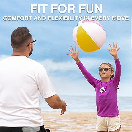 Miniatura 3 de Kanu Surf Keri Rash Guard - Camiseta de natación para niñas con protección solar UPF 50+ de manga larga