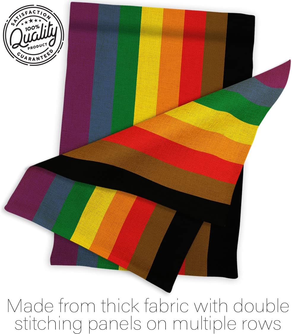 Americana Home & Garden Philadelphia Garden Set with Stand Support Pride Rainbow Love LGBT Gay Bisexual Pansexual Transgender Flag-House Banner Small Yard Gift Double-Sided, Thick Burlap, Made in USA