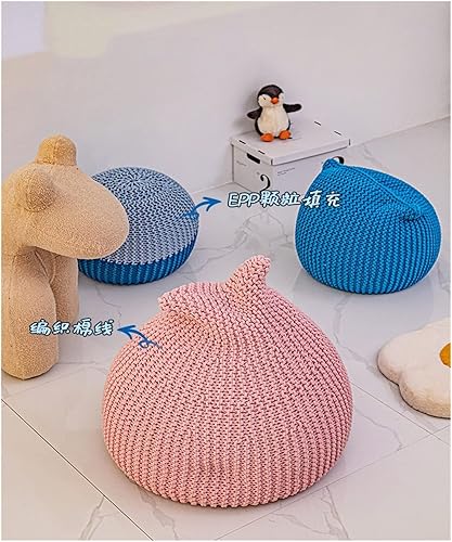 Miniatura 4 de OCENCO Bean Bag Armchairs Giant Puff Chair Leisure Egg Chair Sofa Cover Lazy Sofas Knitted Bean Bag Nordic Bedroom Single Sitting Pier (Color  Style
