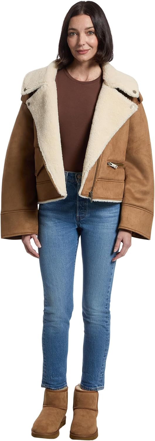 UGG Women's Finnian Luxefluff Moto Jacket - Image 5