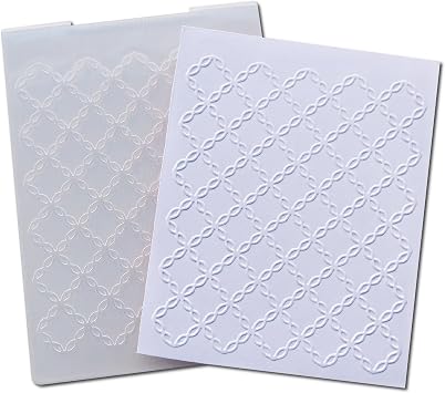 DIYology Plastic Embossing Folder A6 Size Diamond Chain Pattern Paper Crafts Plastic Textured Impressions for Card Making Scrapbooking