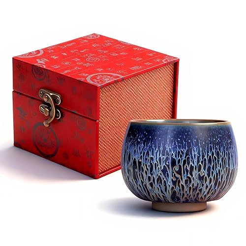 Tenmokus Tea Cup, Blue Starry Sky Glaze Jianzhan Ceramic Tea