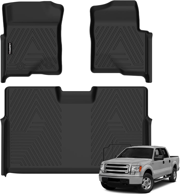 Tapetes automotivos sob medida em TPE para Ford F150 SuperCrew Cab 2010–2014, antiderrapantes, todas as condições climáticas, MC-JD0196
