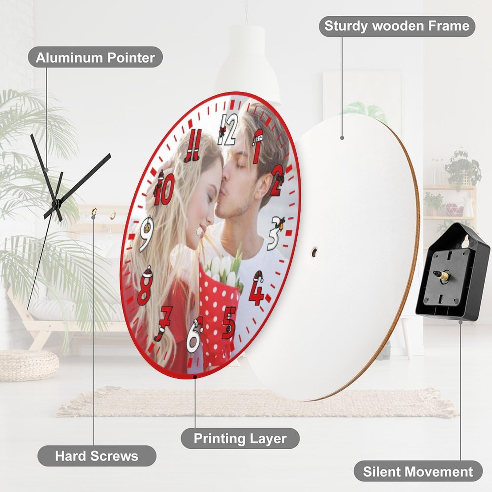 Custom Clock Personalzed Famly Photo Collage Wall Clock Jumble Humble Clock