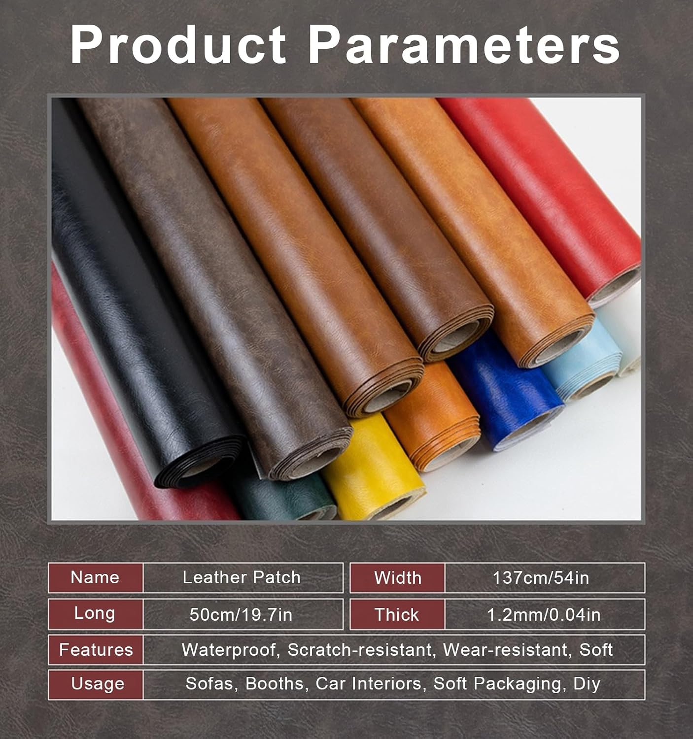 Oil Wax Leather Repair Kit Car Interior Self-Adhesive Fabric Patches for Furniture Sofas Seats Office Chairs(Orange)