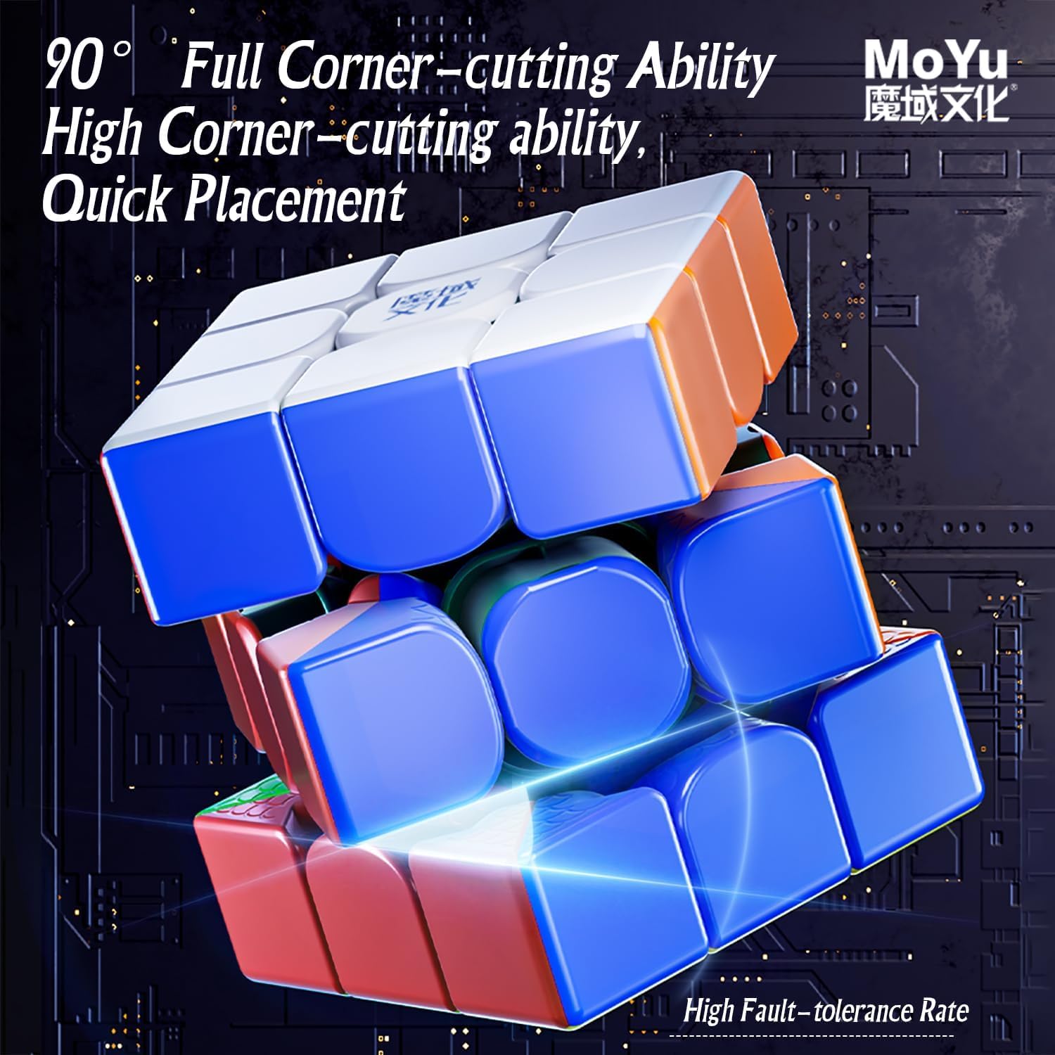 HAWKISTER Moyu Wrm V9 Maglev 3X3 Stickerless Speed Cube, Moyu Weilong Wr M V9 Magnetic & Maglev Professional Flagship 3X3X3 Cube (Maglev Version), For Kid