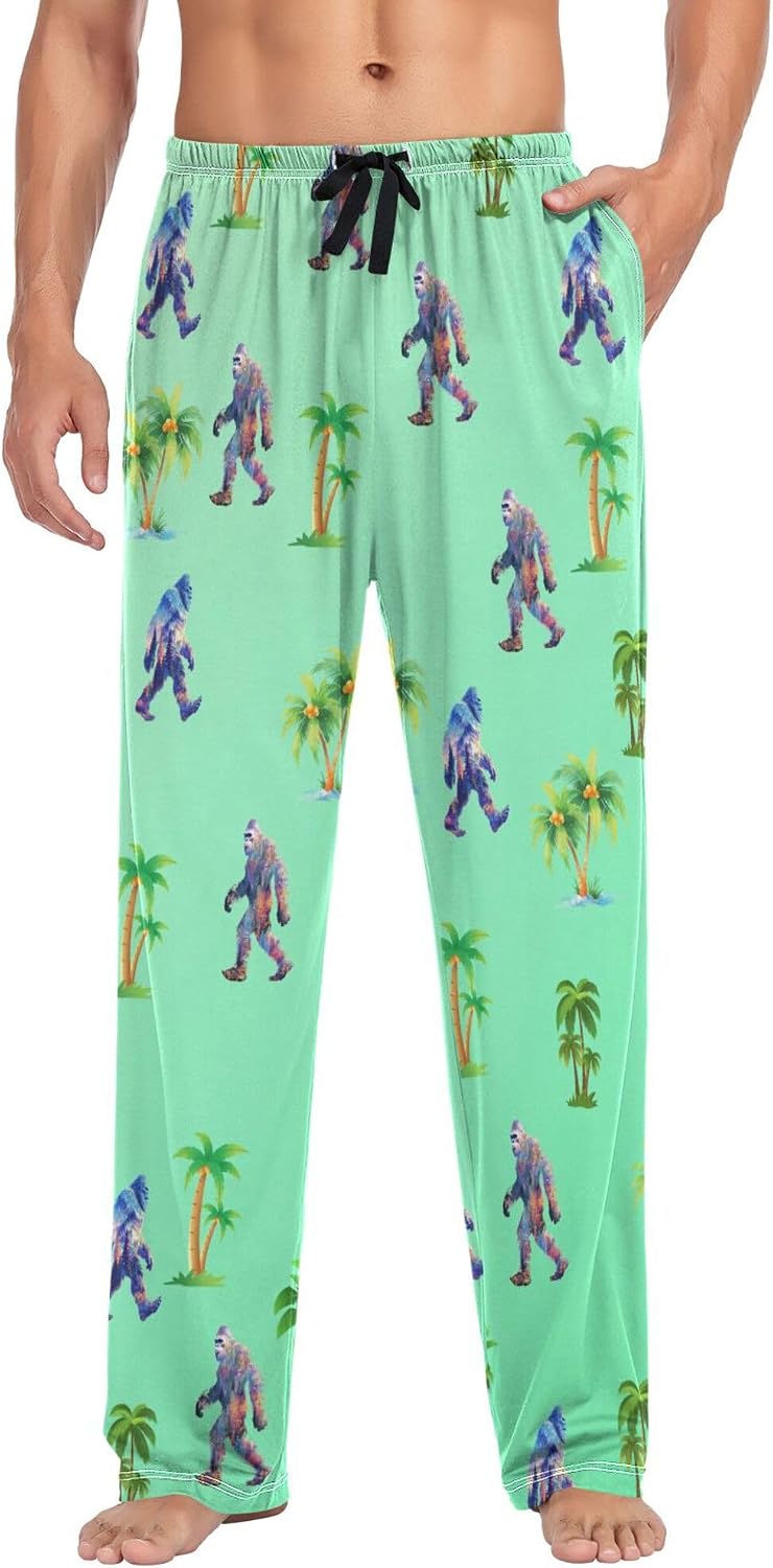Men's Straight-Fit Pajama Pant Lightweight Pjs Bottoms Sleep Pants with Pocket