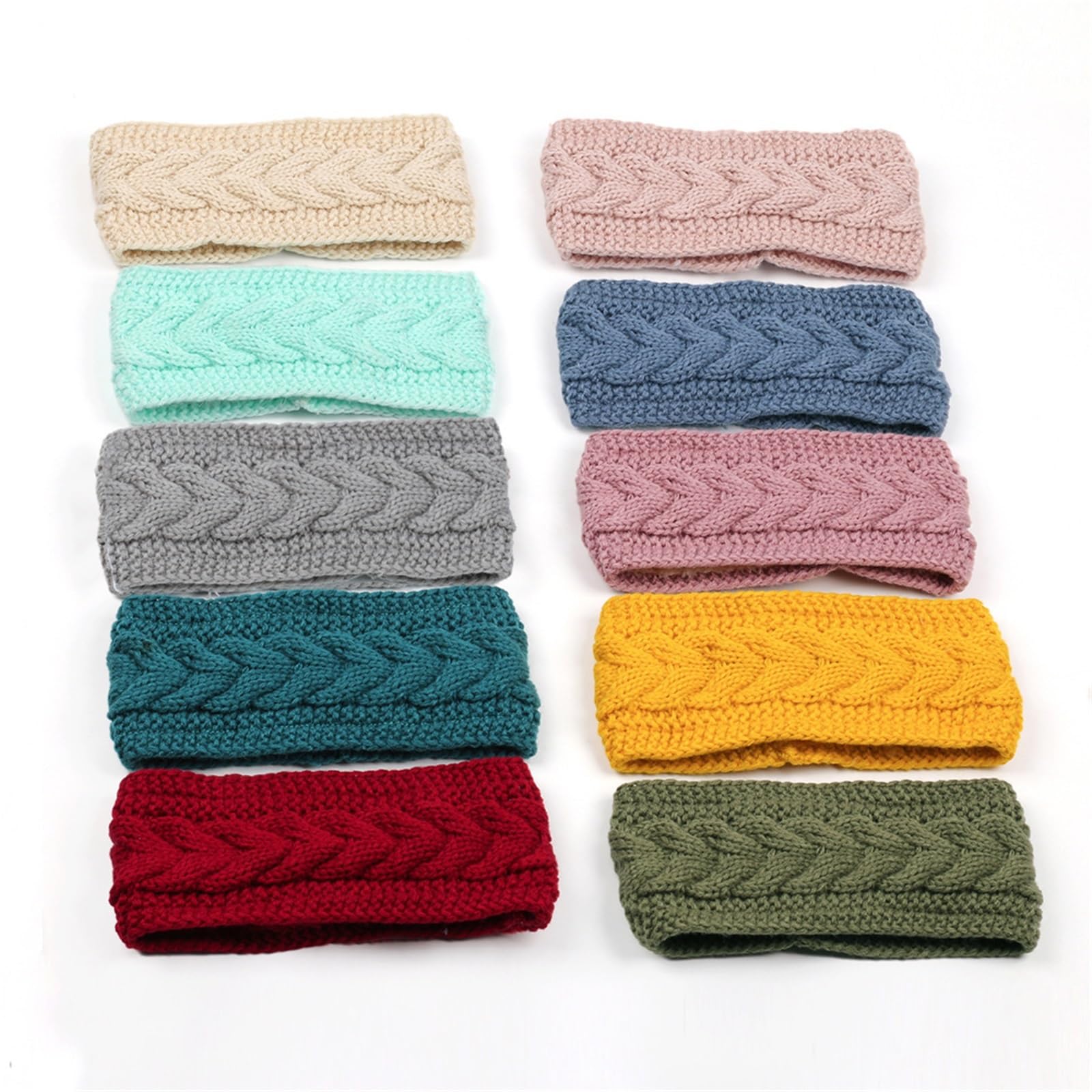 Stirnband 3-teilige gestrickte Innenschicht for den Winter mit winddichtem und warm haltendem Stirnband Winter Stirnband(Dark Green)