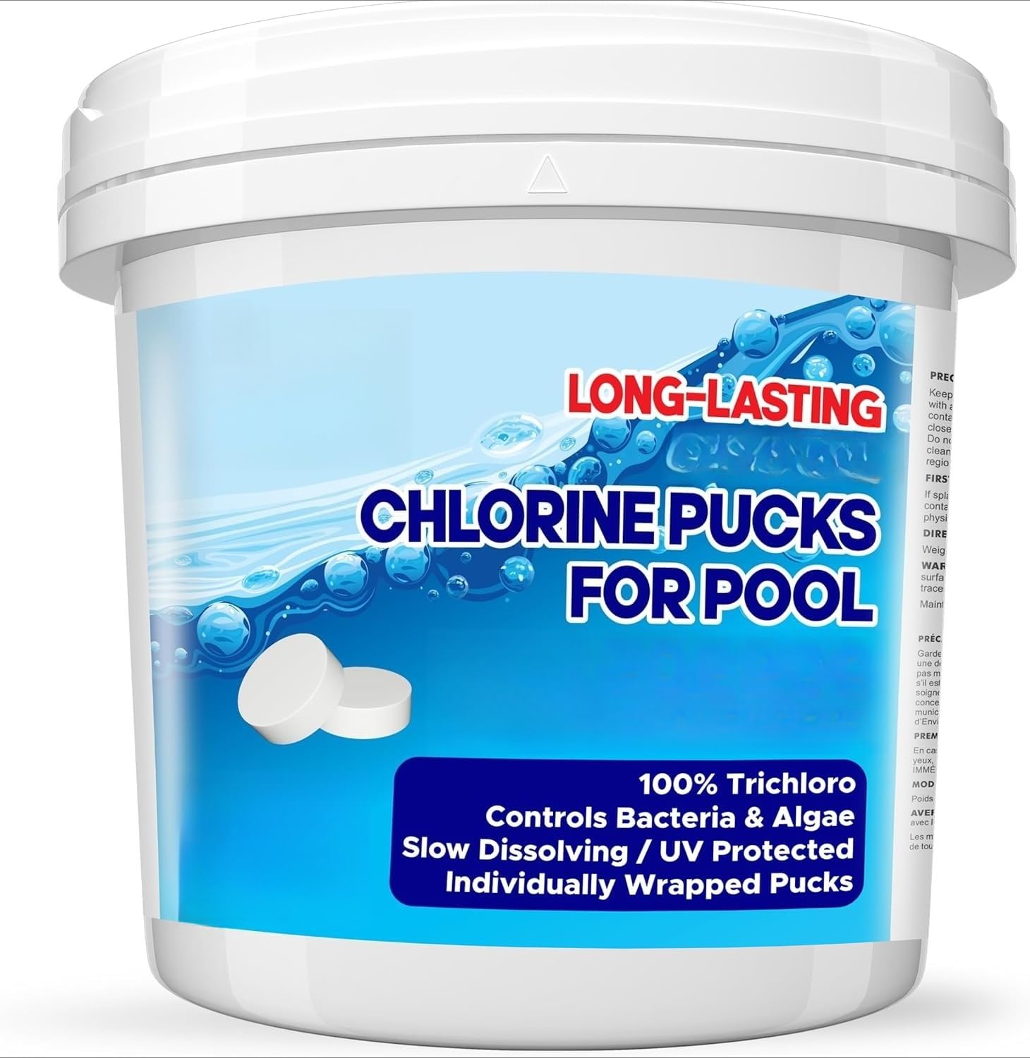 Swimming Pool Chlorine Pucks, 1/2LB Stabilized Slow Dissolving Chlorine Pucks for Pool, UV Protected 100% Trichloro Sanitizer for Crystal Clear Pool (1LB)