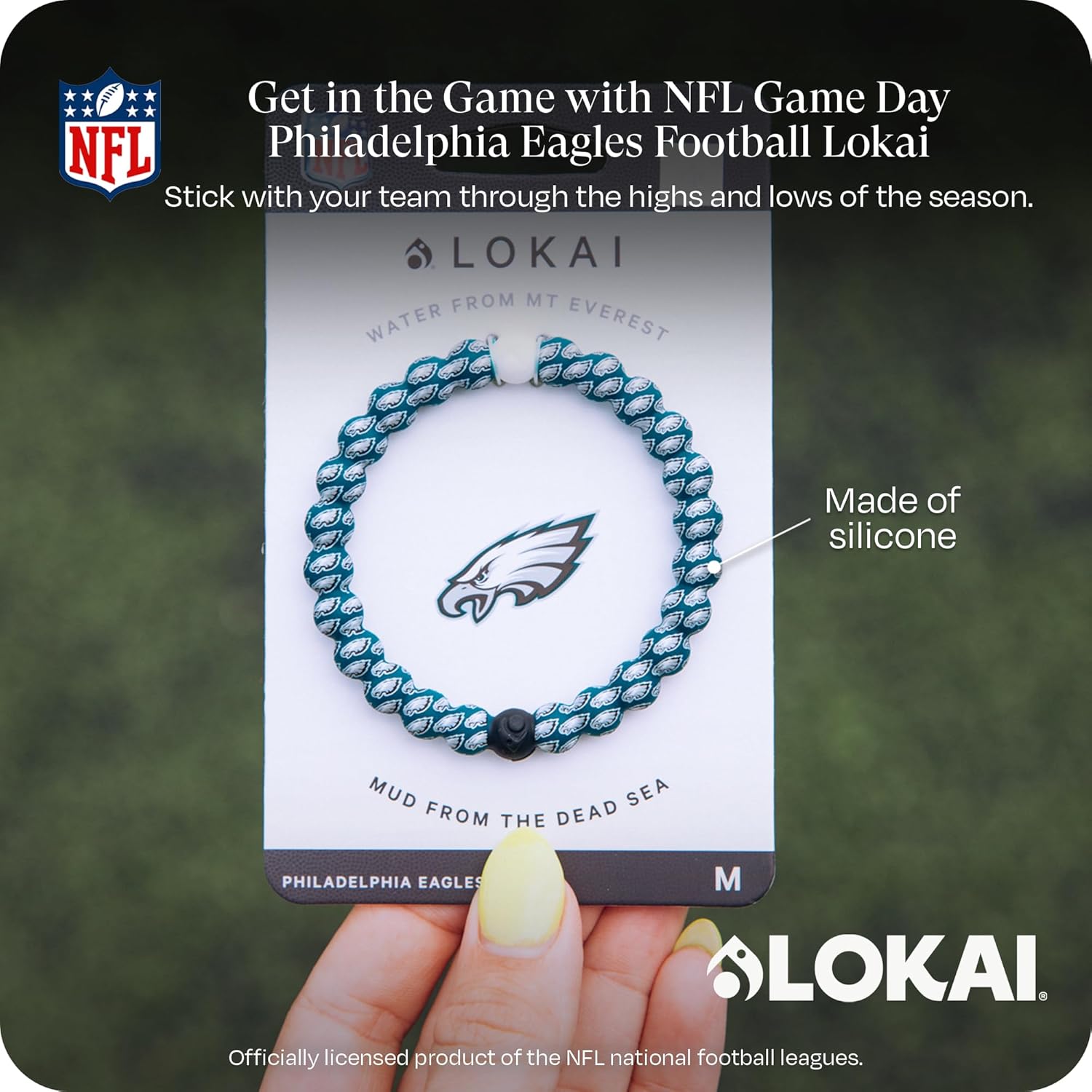 Lokai NFL Football Collection Beaded Bracelets for Men & Women - Silicone Jewelry Beaded Friendship Bracelet for Women & Men - Sports Team Gear, Apparel & Accessories - Image 2