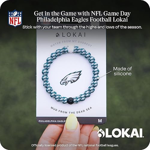 Miniatura 57 de Lokai NFL Football Collection - Pulseras de cuentas para hombres y mujeres, joyería de silicona, pulsera de moda para un ajuste cómodo
