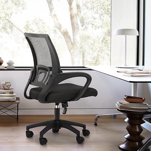 Miniatura 2 de Magshion Silla ergonómica de escritorio de oficina, silla de computadora de malla con respaldo medio, silla giratoria con respaldo transpirable y