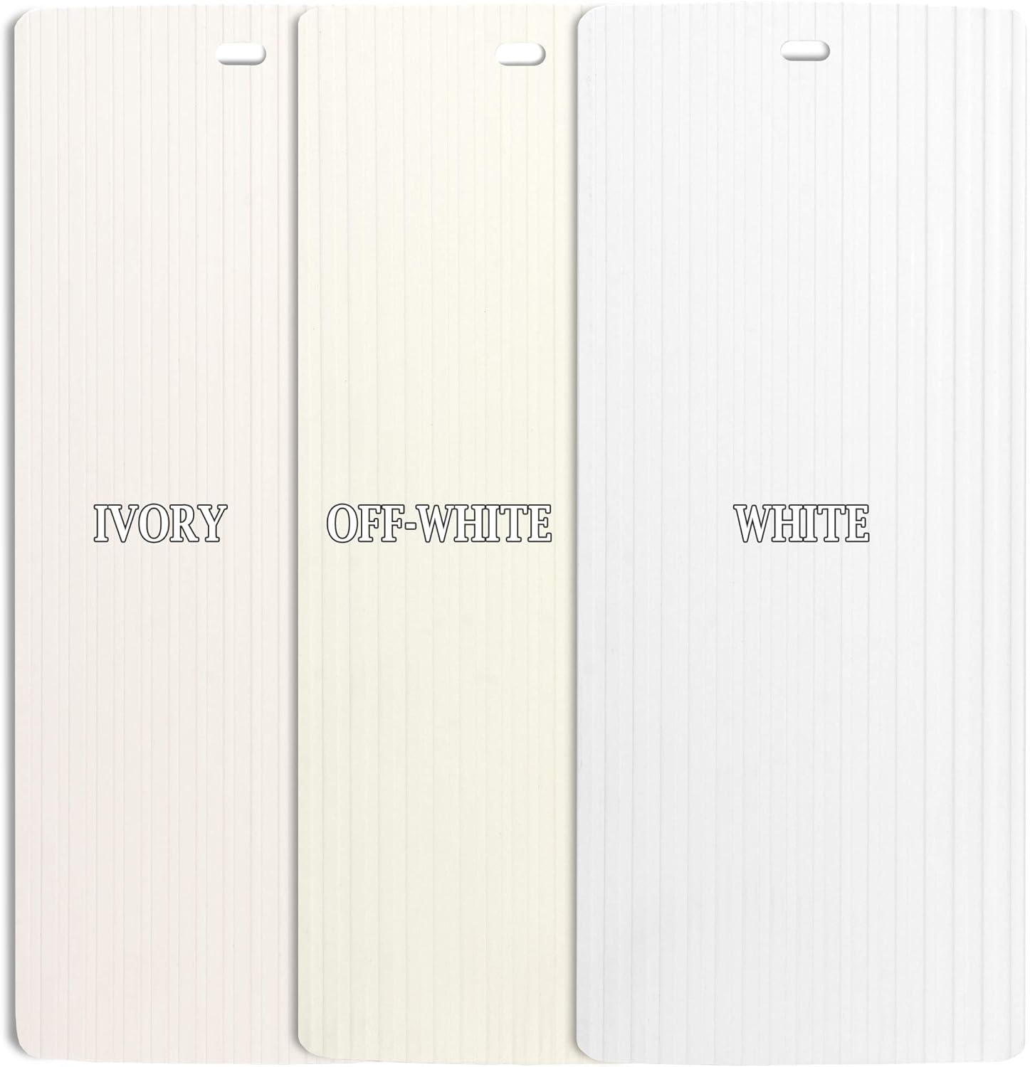DALIX Ribbed Replacement Blinds Vertical Slats Off White 82.5" Window 5 Pack