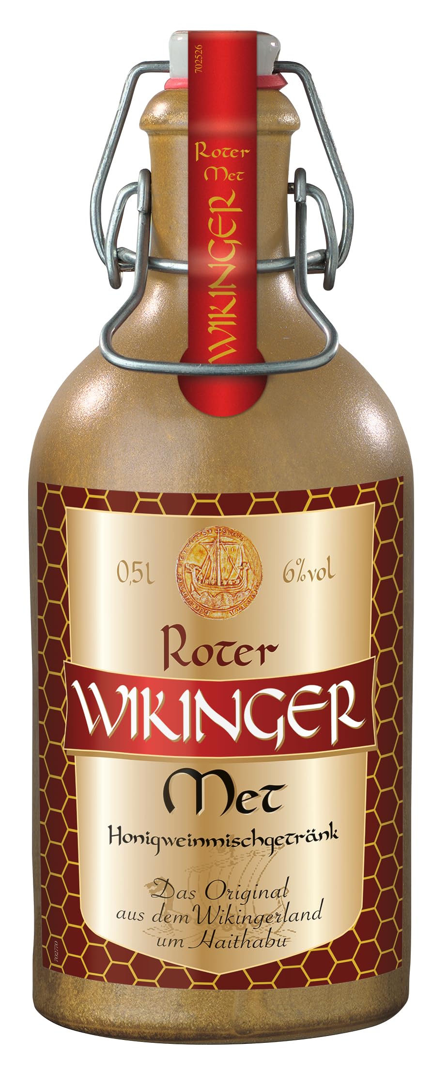 Roter Wikinger Met 0,5 Liter Bügelflasche | Honigwein aus dem Wikingerland Haithabu | Roter Met mit Kirschsaft