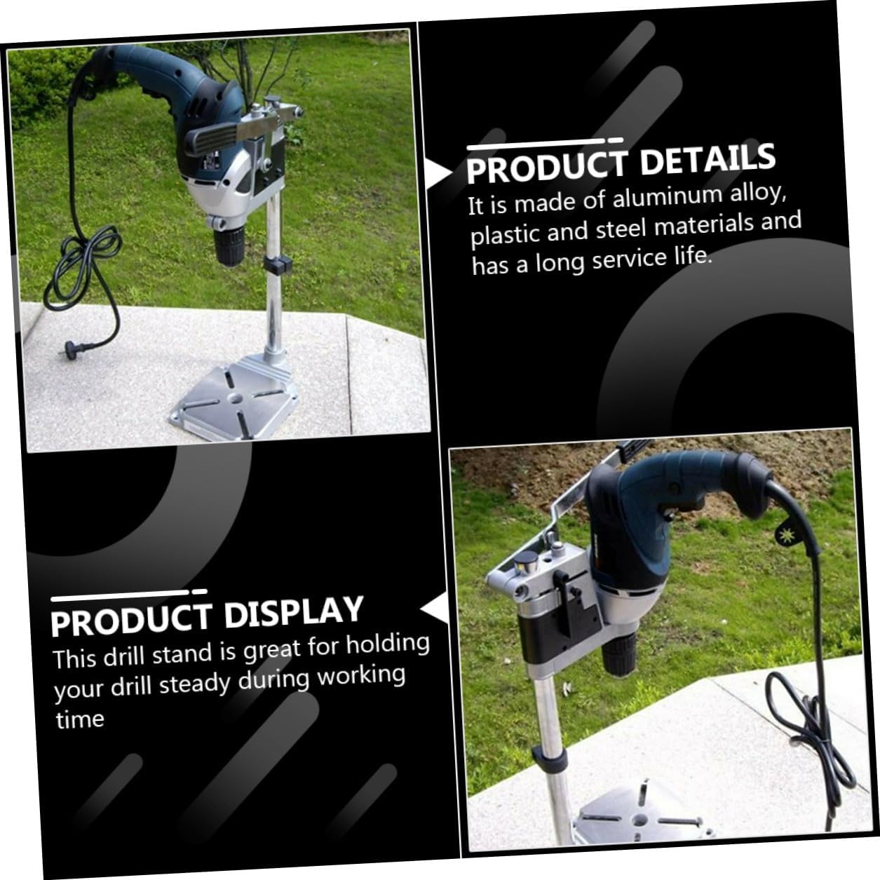 Adjustable Drill Press Stand with Iron Base and Single-hole Bench Clamp Holder for Electric Drill Accessories for Workshop Use