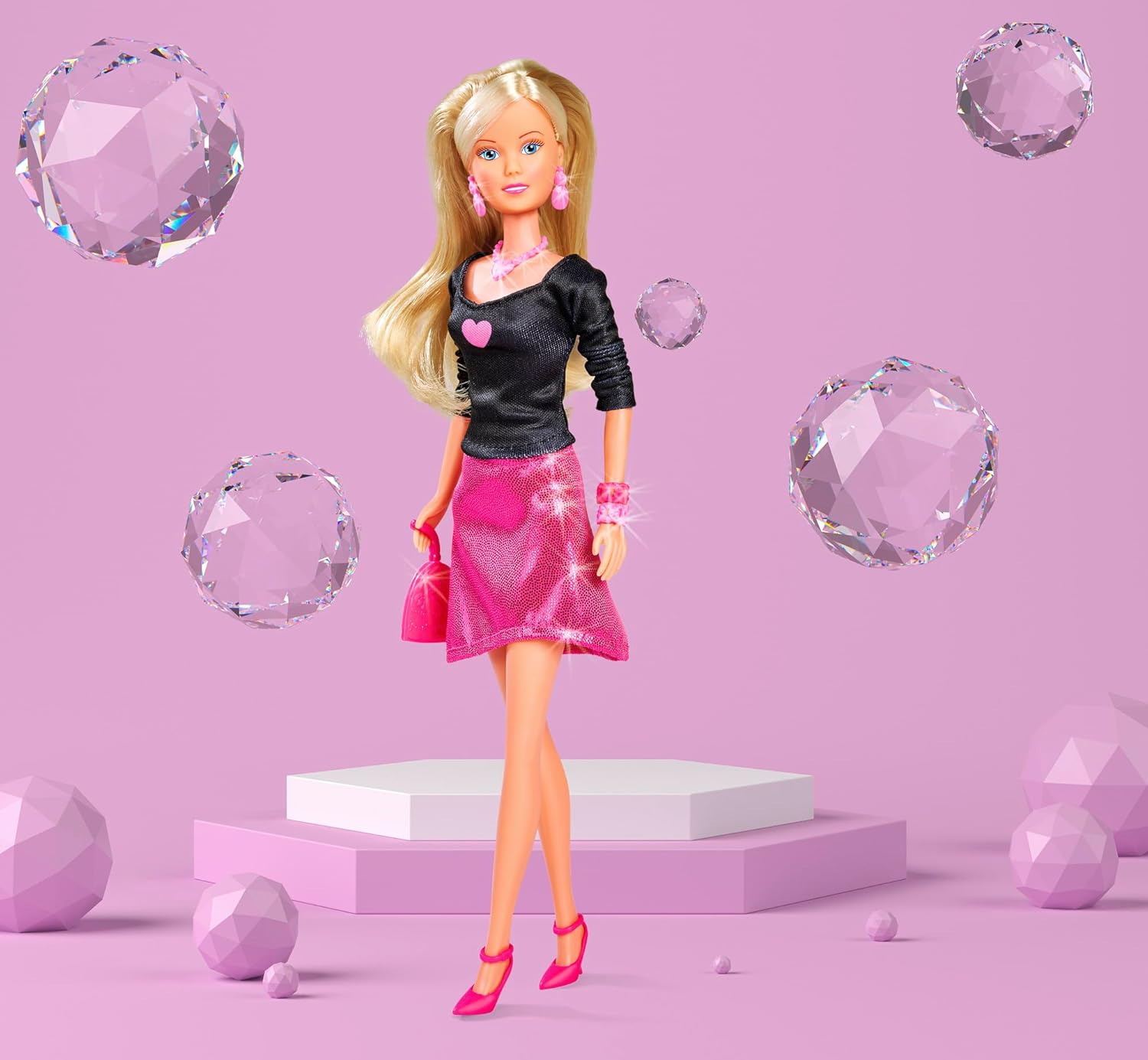 Simba Steffi Love Jewellery Shop Toy Doll in Jewellery Shop with Lots of Choice of Necklaces and Earrings, 29 cm, from 3 Years