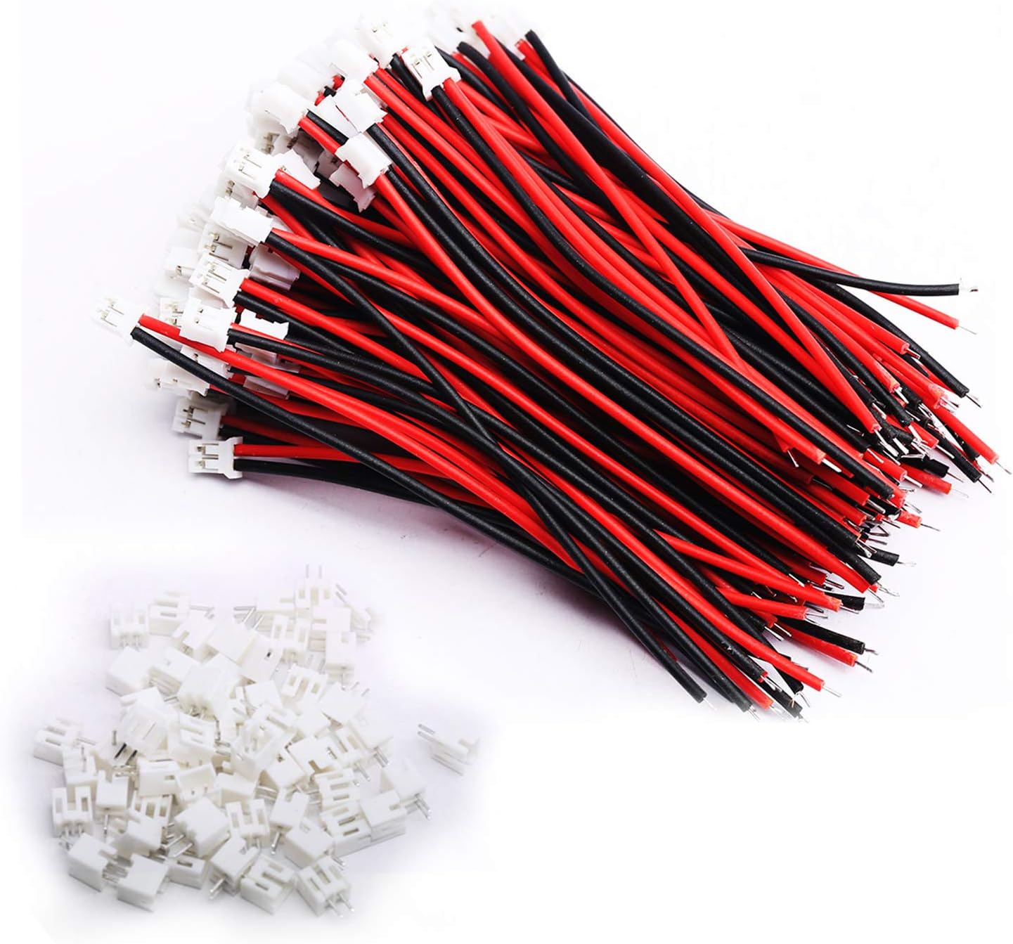 DEVMO 100 Sets Mini Micro JST 2.0 PH 2-Pin Connector Plug with Wires Cables 120MM