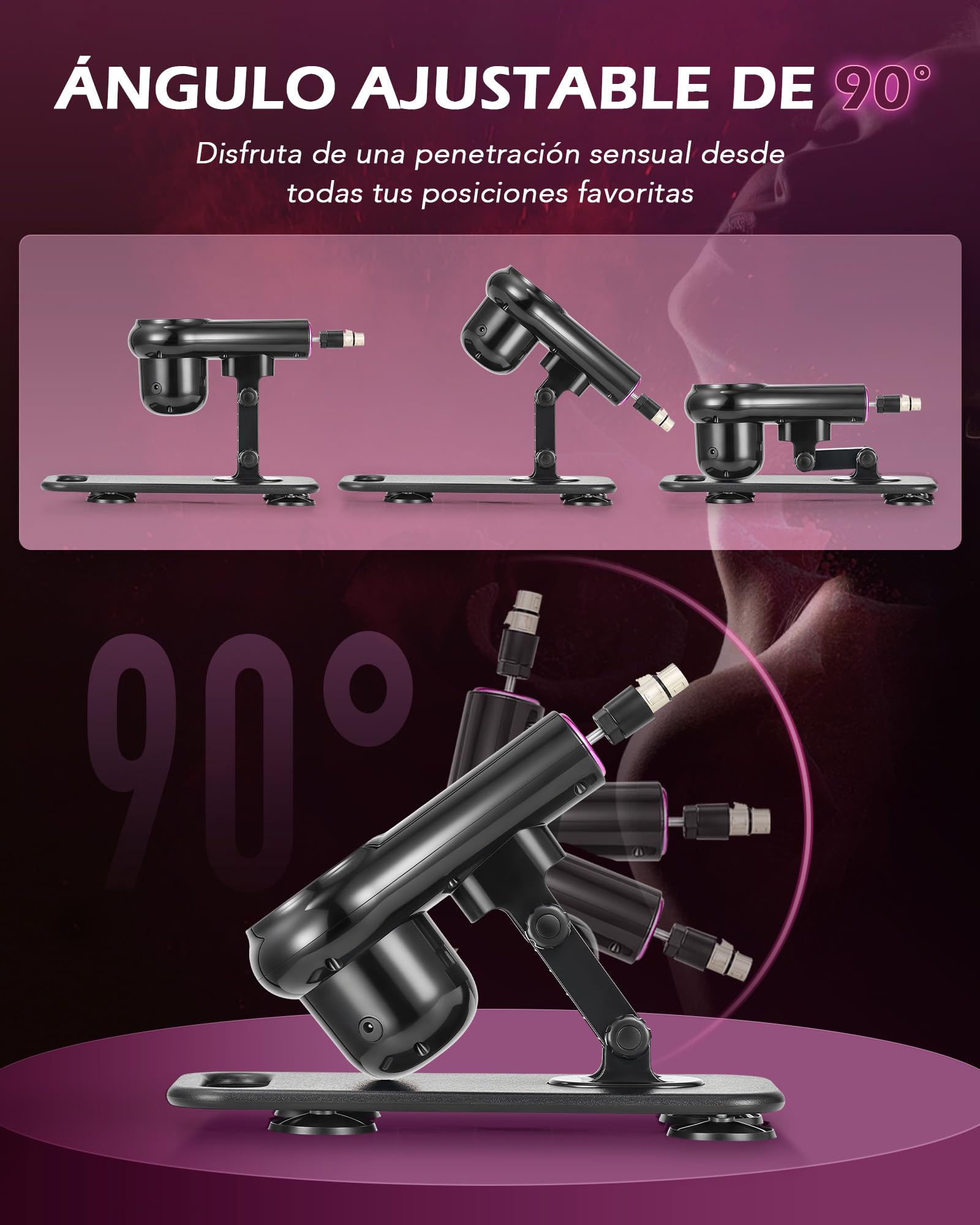 SENSUA Máquina Sexual Automática Máquina Sexual con Empuje con 7 Accesorios y Control Remoto, Diseñada para Mujeres, Hombres y Parejas, Sex Machine Ajustables para Masaje Vaginal, Anal y Masturbación