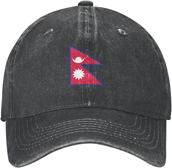 Flag of Nepal Baseball Cap for Men Women Adjustable Washed Vintage Cotton Dad Hats Black