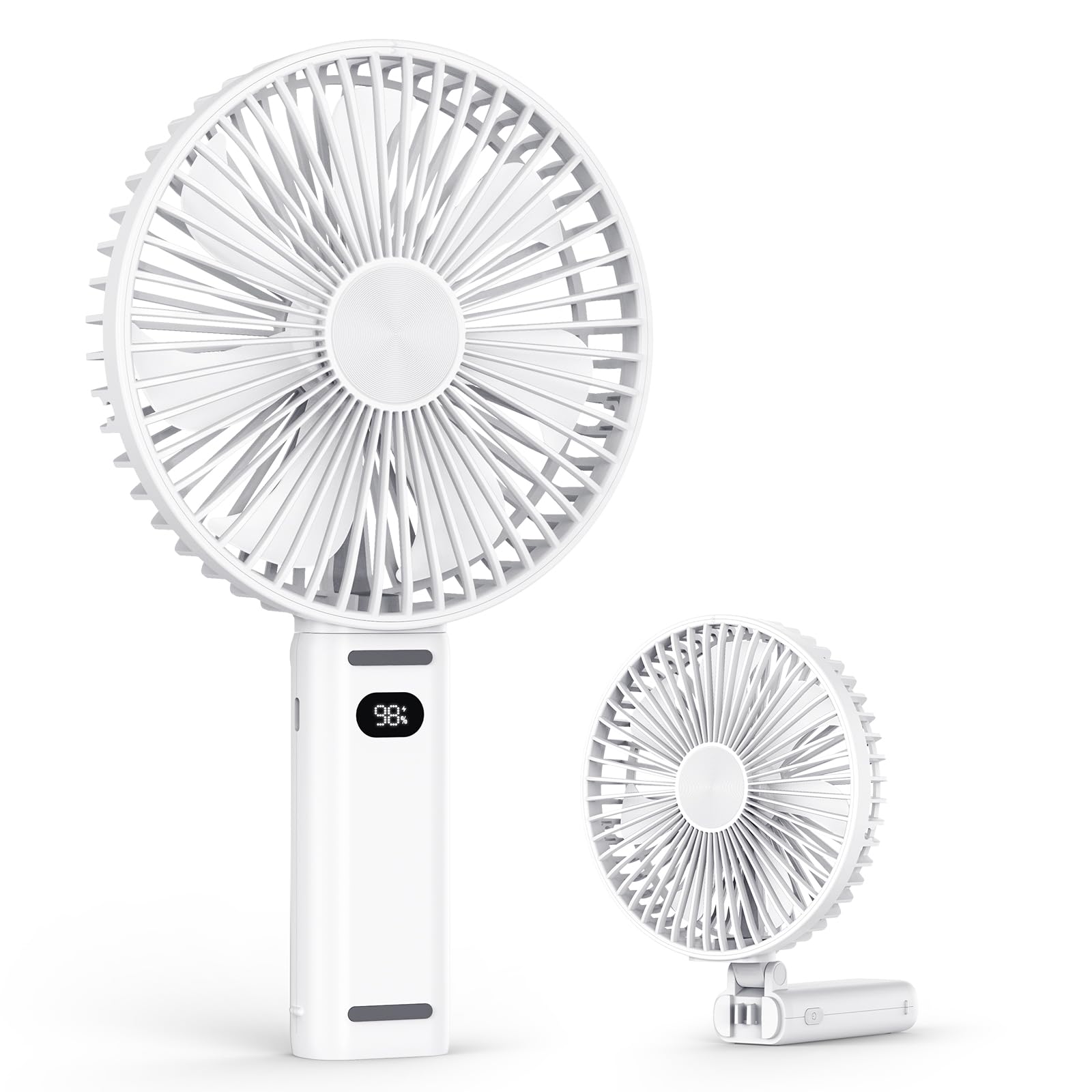 Bellababy Handheld Fan Rechargeable,Portable Fan with 3600mAh, with LED Display, Circulating Air, 4 Speed Travel Fan for Home Office Bedroom Outdoor