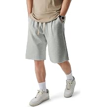 JMIERR Men's Baggy Shorts Casual Drawstring Knee Length Baggy Sweat Shorts Loose-Fit Y2K Raw Hem Workout Shorts