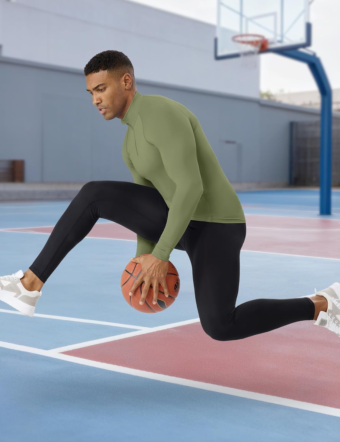 SPVISE Quarter Zip Workout Pullover Men Dry Fit Long Sleeve Compression Tee Mock Neck 1/4 Zip Mens Sweatshirt Sport Baselayer - Image 3