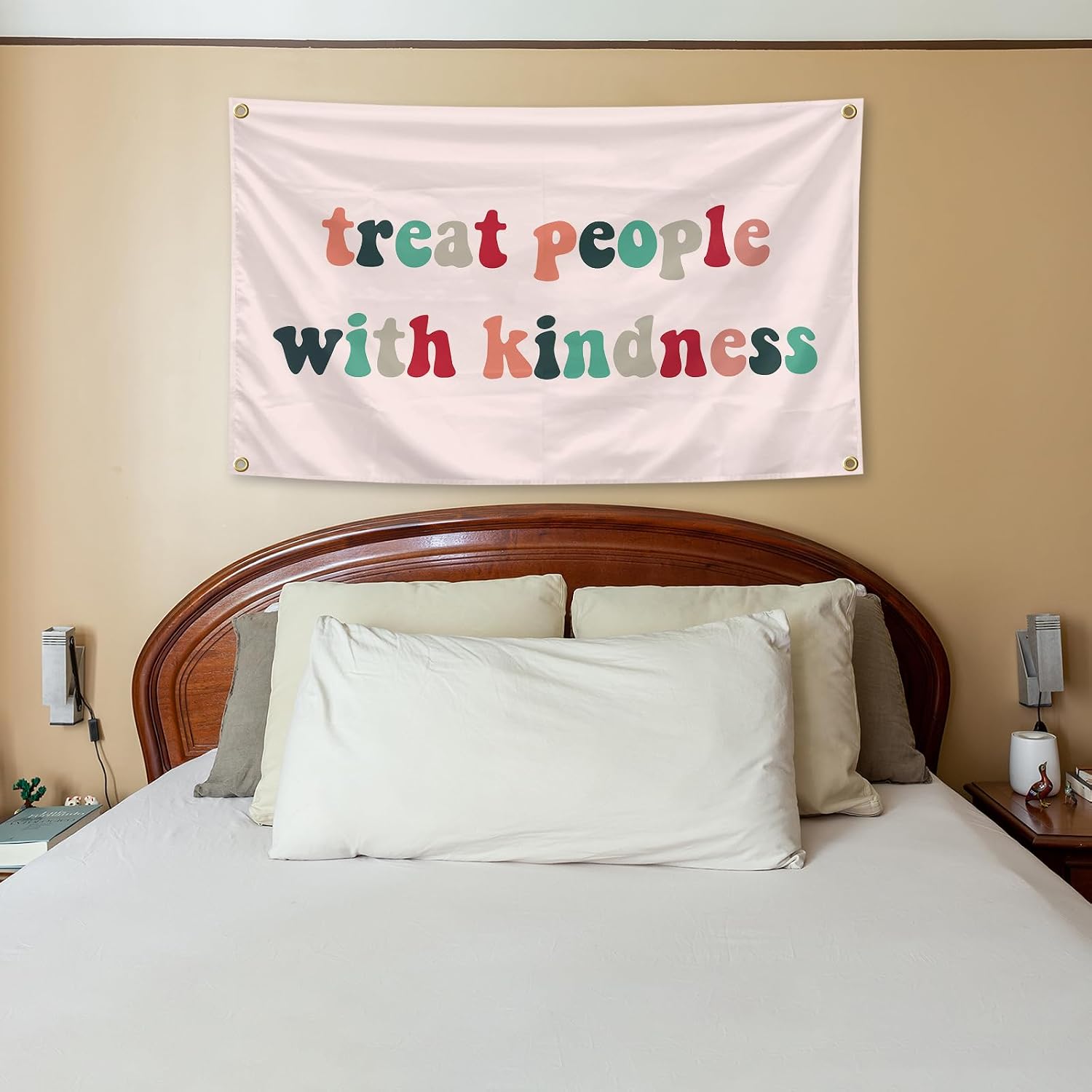 Treat People with Kindness Tapestry 3×5 Feet Indoor and Outdoor Tapestry with Brass Grommets Boys and Girls Room, Dorm, Bedroom, Living Room, Balconies, Party Decor