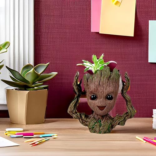 Miniatura 5 de Lindas macetas, macetas sonrientes para plantas de interior y suculentas, con agujero de drenaje, idea de decoración de mini maceta para niños,