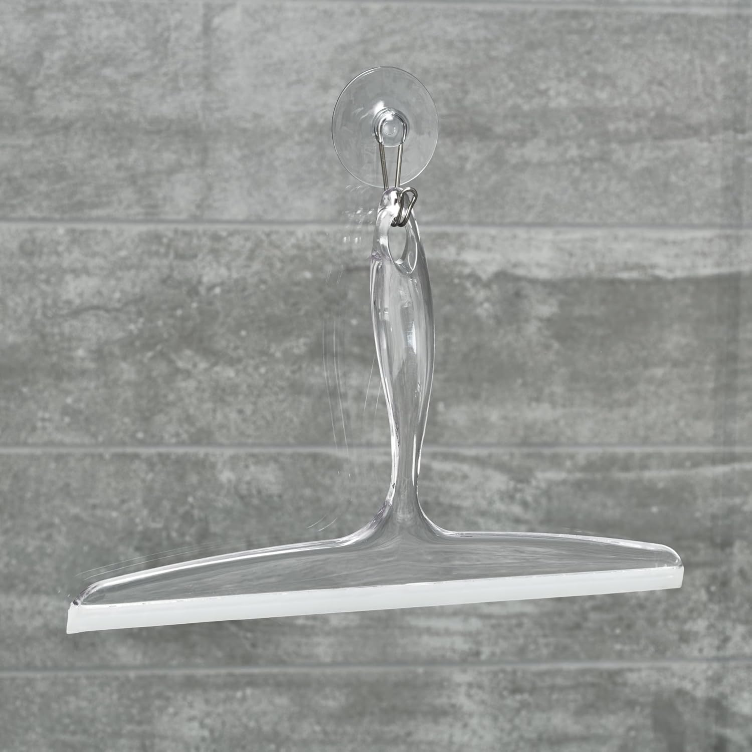 Plastic Bath Squeee for Glass with Suct Hook Holder –, Clear