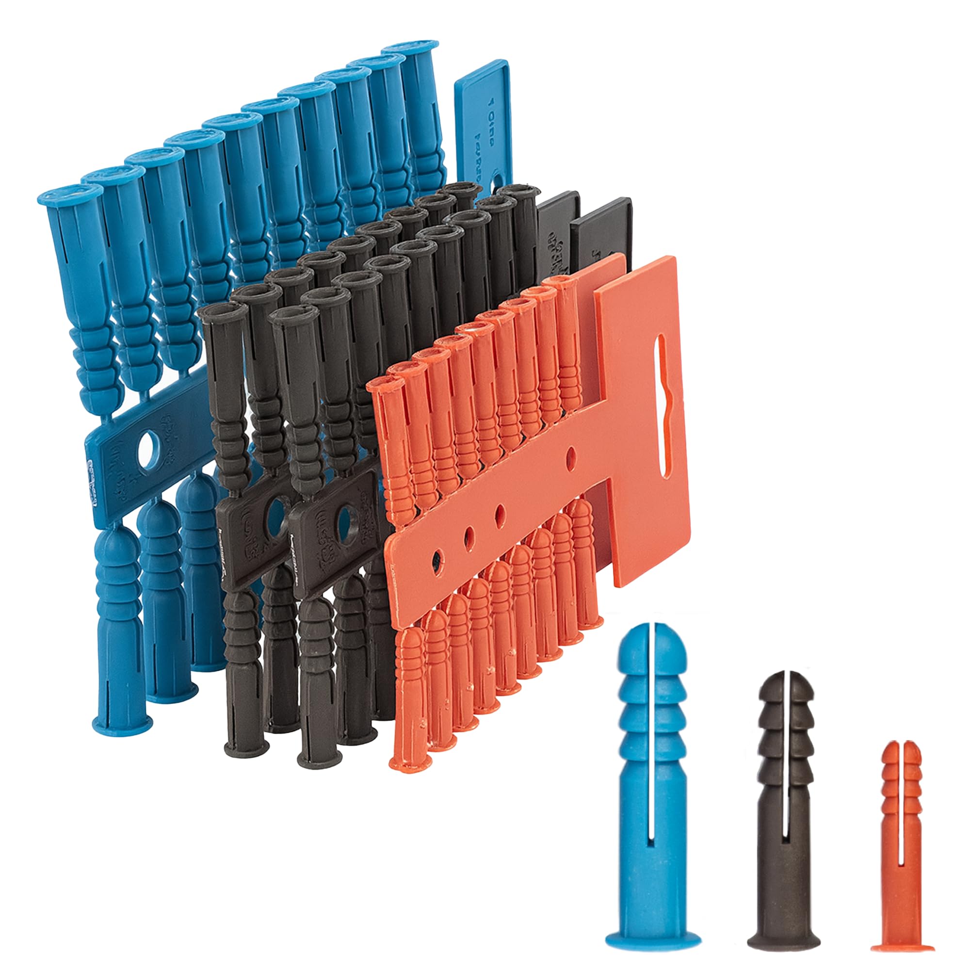 Navoys Mixed 100Pc Wall Plugs – 10Mm, 7Mm & 6Mm Heavy-Duty Masonry Fixings | Versatile Anchors For Brick, Block, Concrete & General Diy Installations (100Pc - 10Mm 7Mm & 6Mm Plugs)