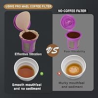 Vista 6 de Pro Mael Filtros de Café Desechables de Papel con Tapa para Cafeteras Keurig de Una Sola Porción 1.0 y 2.0 Cápsulas K Cup Reutilizables, Natural