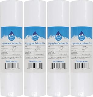 4-Pack Replacement for Aquasafe Aquarium II Polypropylene Sediment Filter - Universal 10-inch 5-Micron Cartridge Compatible with Aquasafe Aquarium II 7 Stage RO/DI System - Denali Pure Brand