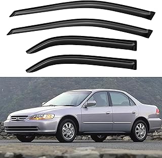 Window Visors Rain Guards for 1998 1999 2000 2001 2002 Honda Accord, Out-Channel Window Vent Wind Deflectors Visors Shades for 98-02 Accord Sedan