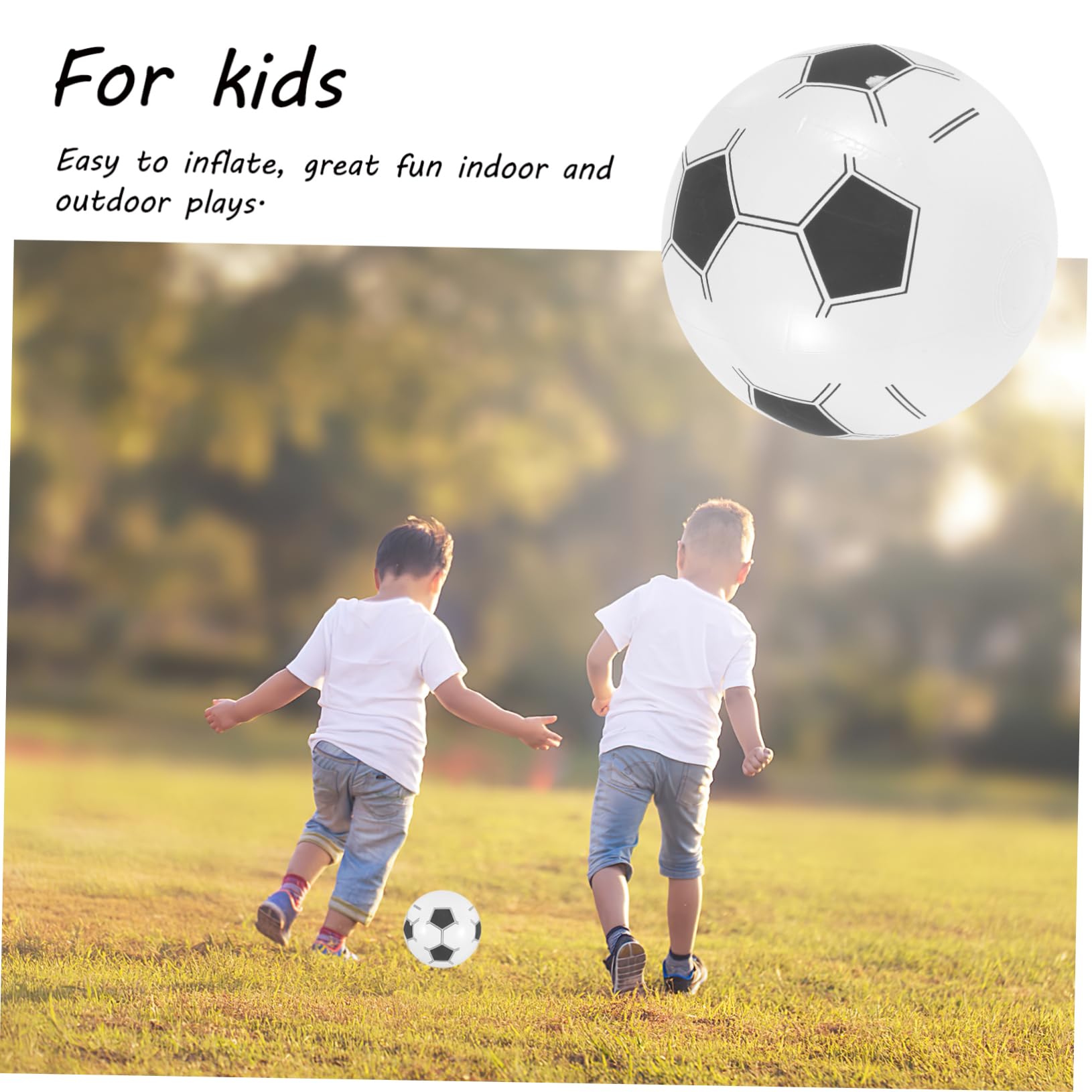 KOMBIUDA 4Pcs Inflatable Beach Ball for Inflatable Soccer Balls Fun Outdoor and Indoor Play for Pool Parties Summer Activities and Beach Games