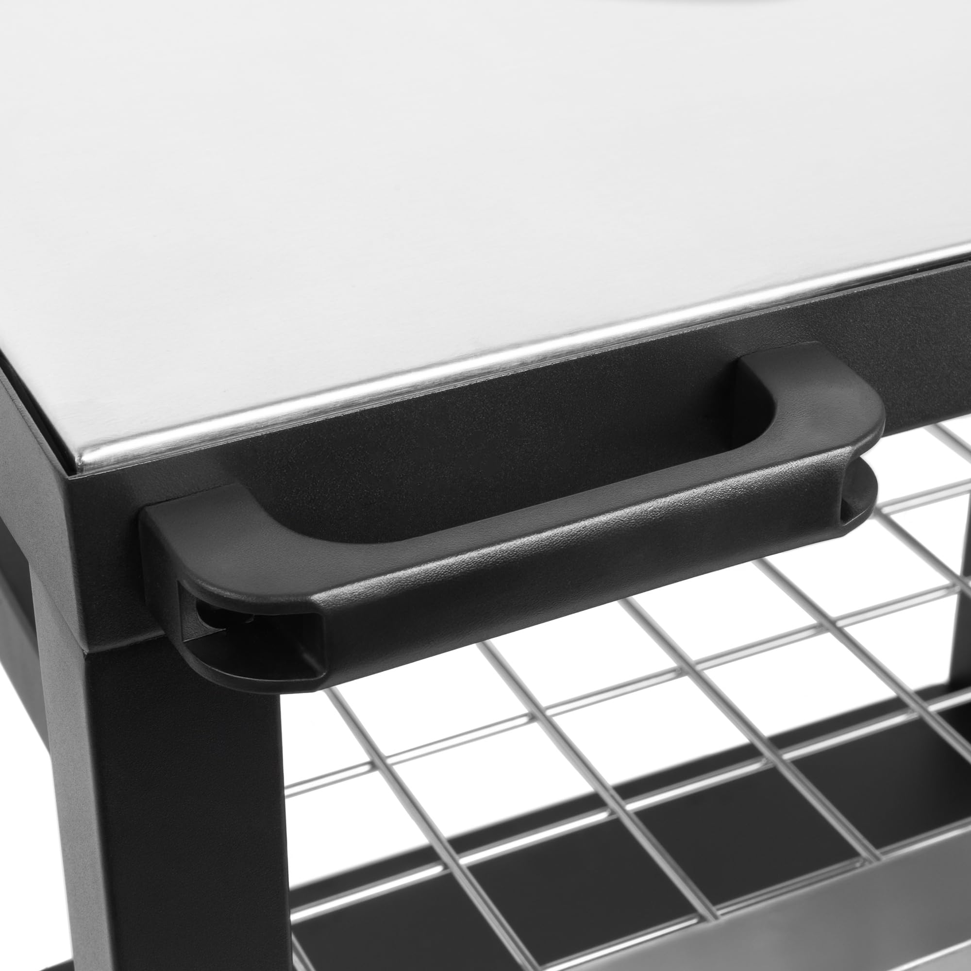 BBQ-Toro Chariot de barbecue 80 x 65,5 x 86,5 cm - Noir - Table de barbecue avec grande surface de travail - Table d'appoint pour barbecue d'extérieur - Table de barbecue d'extérieur (tiroir grillagé)