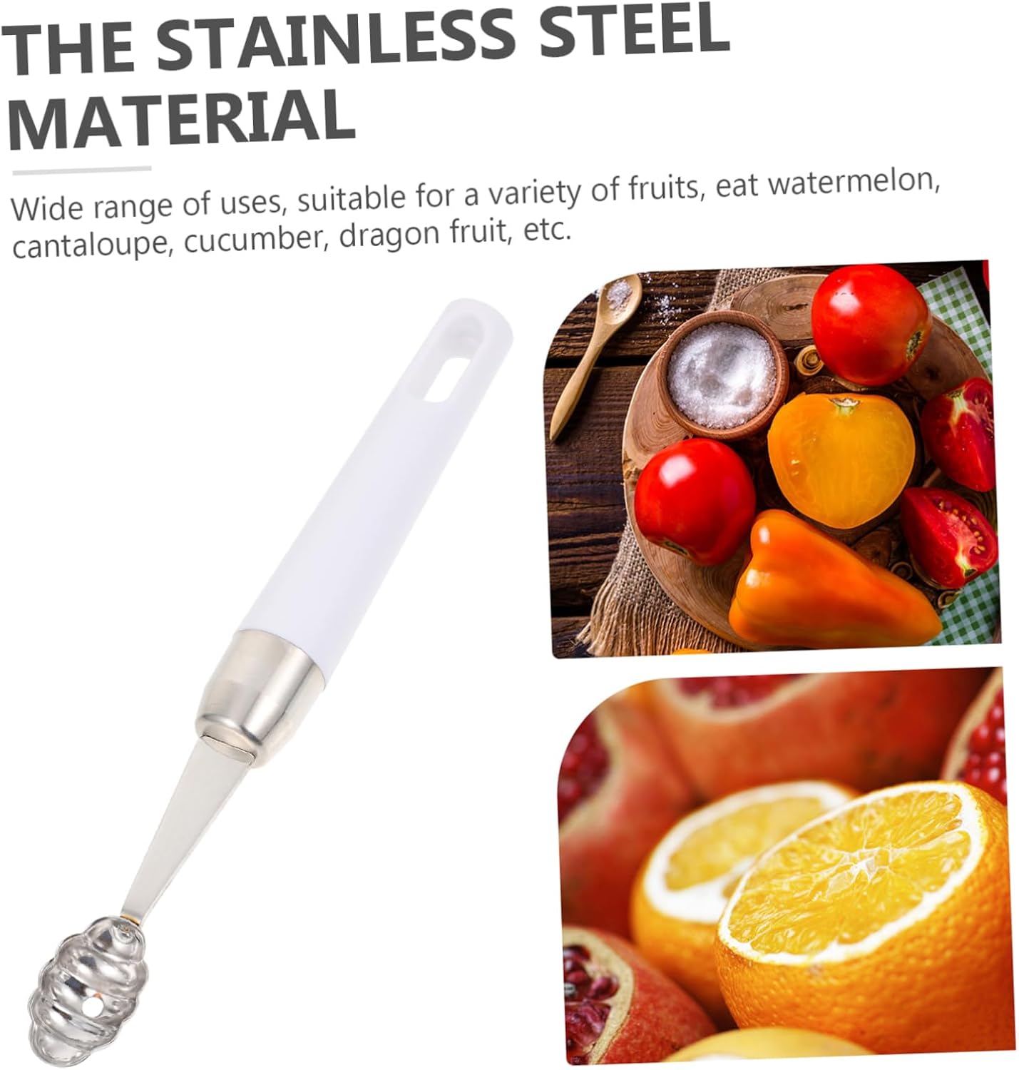 Stainless Steel Watermelon Baller Scoop, Smooth Rounded Fruit Tool