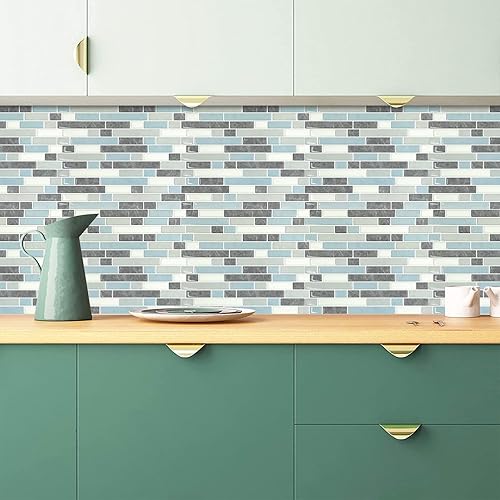 Miniatura 2 de STICKGOO Azulejos Adhesivos de Diseño Más Grueso para Despegar y Pegar, 12"×12" Protector contra Salpicaduras para Cocina, Azulejos Autoadhesivos