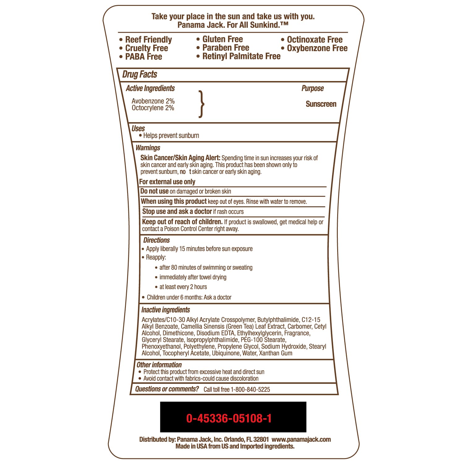 Panama Jack Sunscreen Tanning Lotion - SPF 8, PABA, Paraben, Gluten & Cruelty Free, Antioxidant Moisturizing Formula, 6 FL OZ (Pack of 1) : Beauty & Personal Care