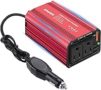 EPANEE 400W Car Power Inverter 12V DC to 110V AC with PD 65W USB-C, QC 18W USB-A, Dual Outlets for Camping Road Trips Laptops