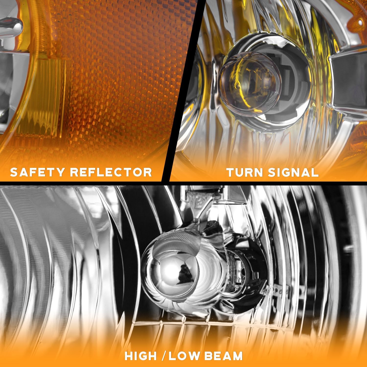 WEELMOTO Headlights Assemblies for 2005-2007 Chrysler Town & Country, Headlight Compatible with 2005 2006 2007 Chrysler Town & Country with Bulbs