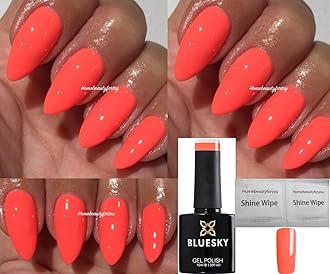 Bluesky Gel Polish Summer Coral Bright Neon Coral Nail QX1631 UV LED Soak