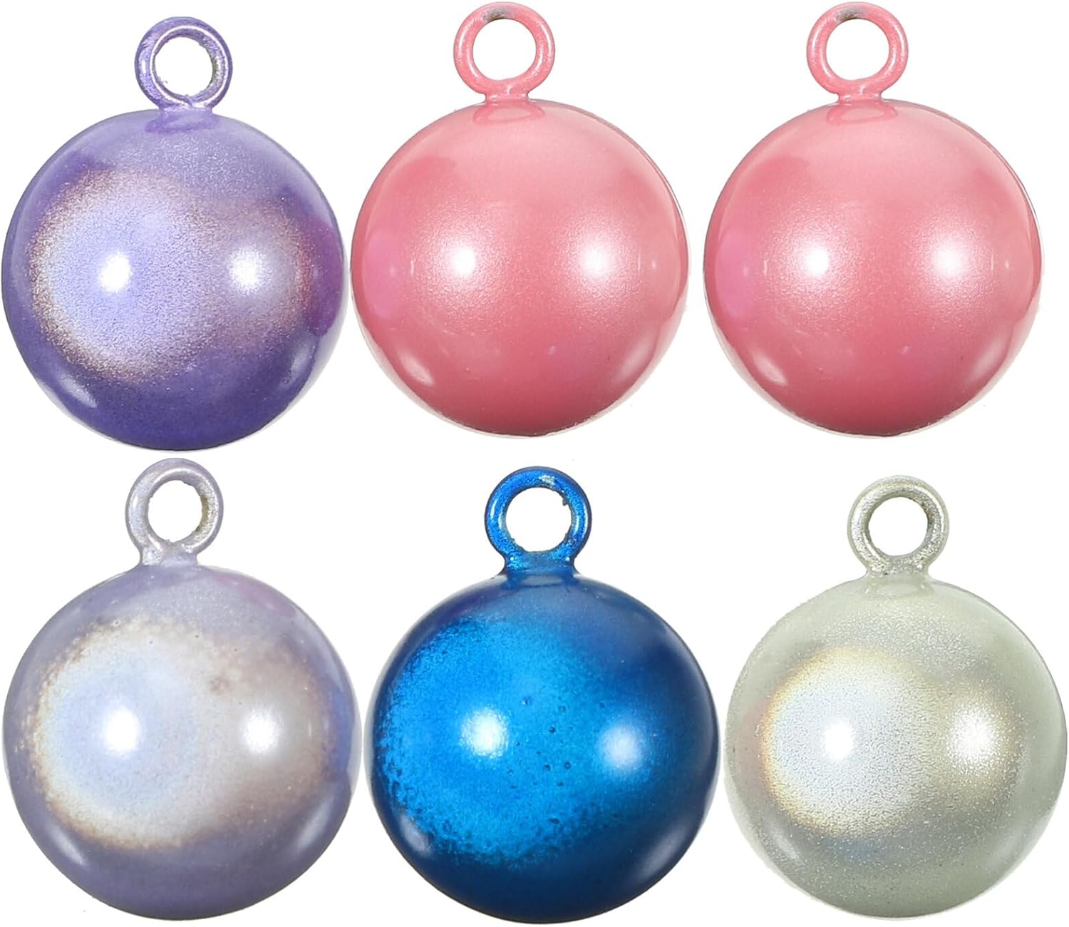 Beavorty Bells Charms, Copper Bell for Crafts, Japanese Style Bells Hanging Supplies for DIY 6 Pcs (Mixed Color)
